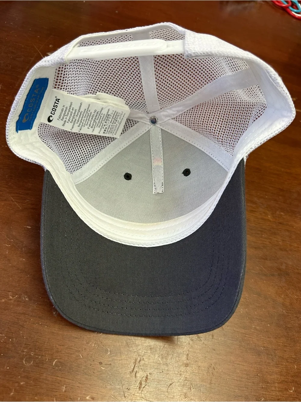 Costa Kids Rainbow Stripe Trucker Hat with Gray Bill and White Mesh